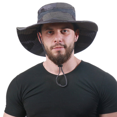 Outdoor Bucket Hat Unisex Sun UV Protection Fisherman Hat Camouflage - Oncros