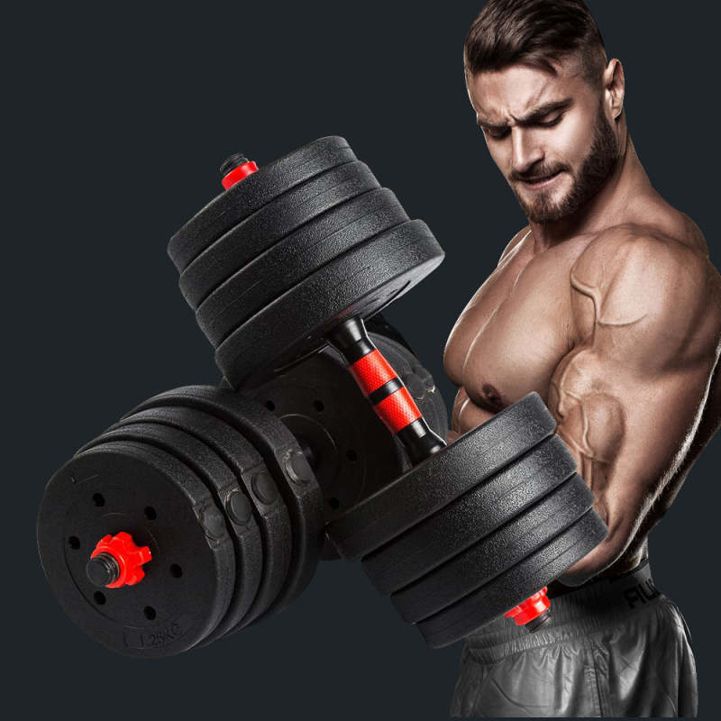 10/20/40kg 2 in 1 Adjustable Dumbbells Barbell Set Weight Training - Oncros