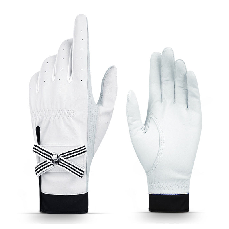 Golf Gloves Women Sheepskin Breathable Genuine Leather Anti-Slip 1 Pair - 17 - Oncros