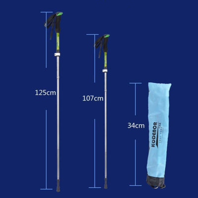 Outdoor Trekking Poles Multifunctional Portable Aluminum Alloy 5-section Folding Trekking Poles - Oncros