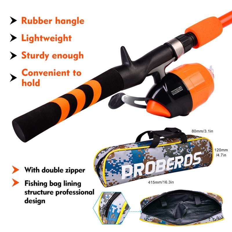 Children Fishing Pole Ultralight Fishing Rod+Fishing Reel+Fishing Lures with Storage Bag - Oncros