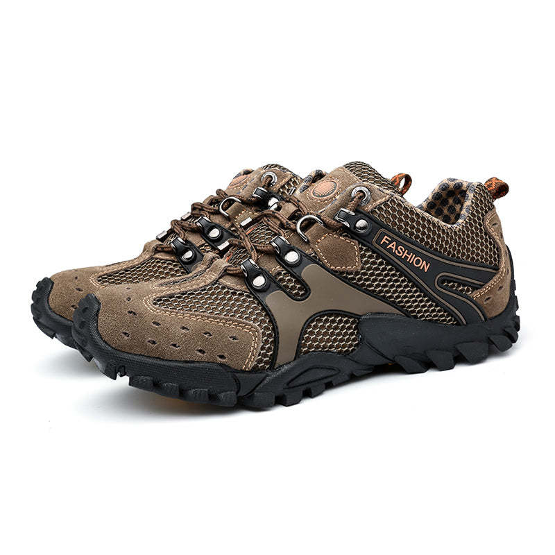 Hiking Shoes Waterproof Breathable Elastic Leather Walking Tour Beach Rock Outdoor Men Climbing Trekking Shoes - Oncros