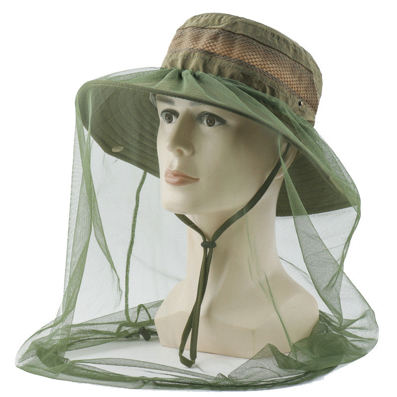 Outdoor Bucket Hat Mesh Anti Mosquito UV Protection Sun Hats Unisex - Green - Oncros