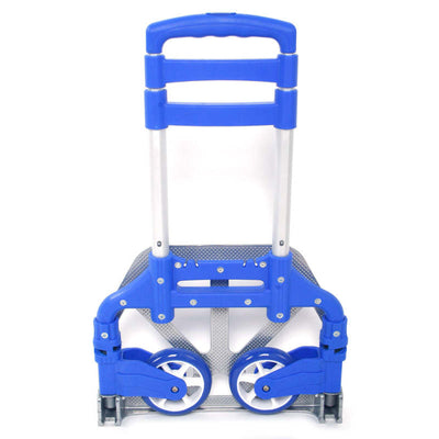 Portable Folding Collapsible Aluminum Cart Dolly Push Truck Trolley - Blue - Oncros