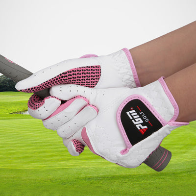 Golf Gloves Women Real Leather Breathable 1 Pair Right Left Hand - Oncros