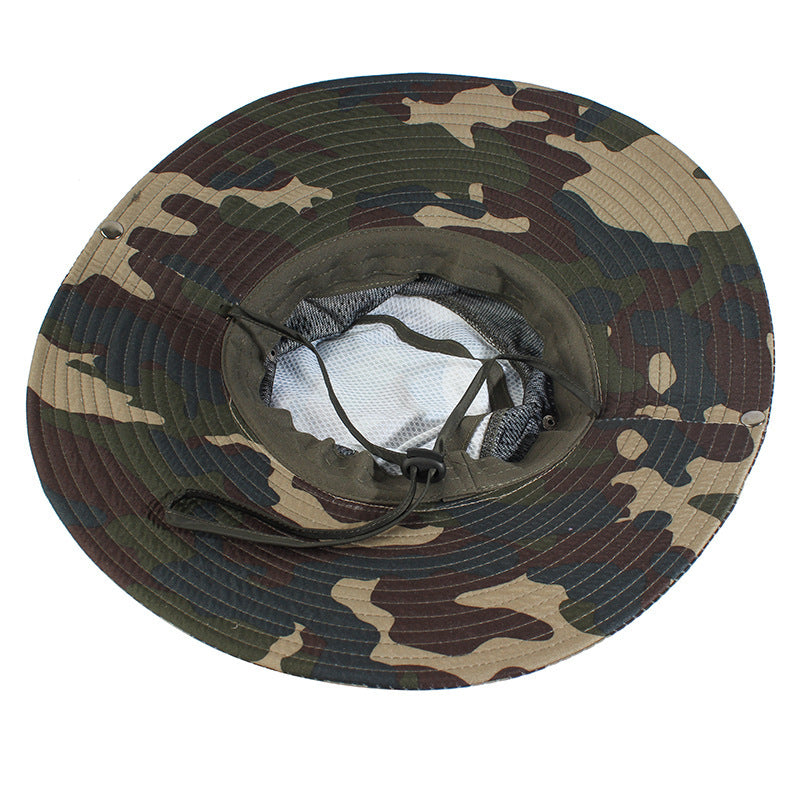 Outdoor Bucket Hat Unisex Sun UV Protection Fisherman Hat Camouflage - Oncros