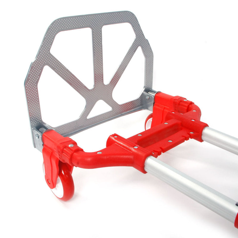 Portable Aluminium Cart Folding Dolly Push Truck Hand Collapsible Trolley Luggage Red - Oncros