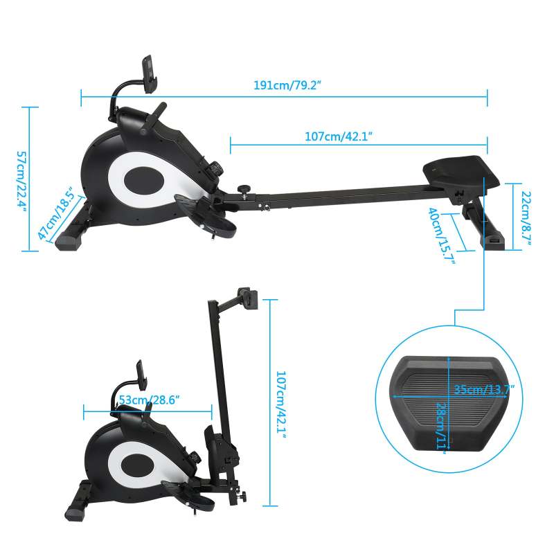 Foldable 10-Levels Resistance Rowing Machine - Oncros