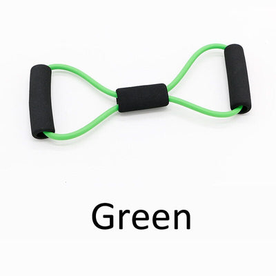 TPE 8 Word Fitness Yoga Gum Resistance Rubber Bands Fitness Elastic Band - Green - Oncros