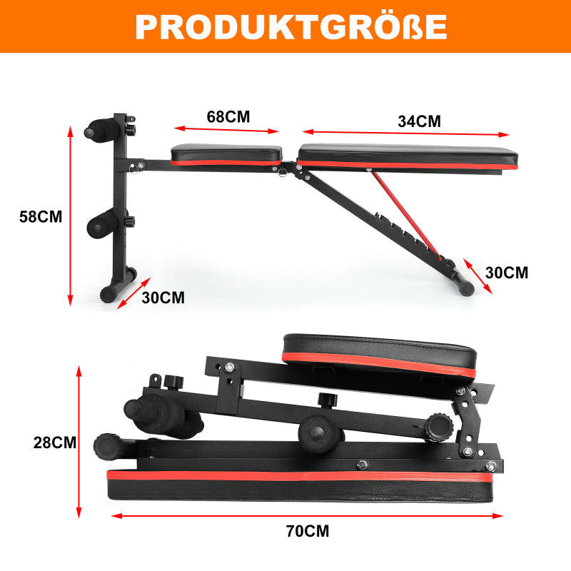 Adjustable Weight Bench Training Bench with Pull Rope Full Body Workout - Oncros