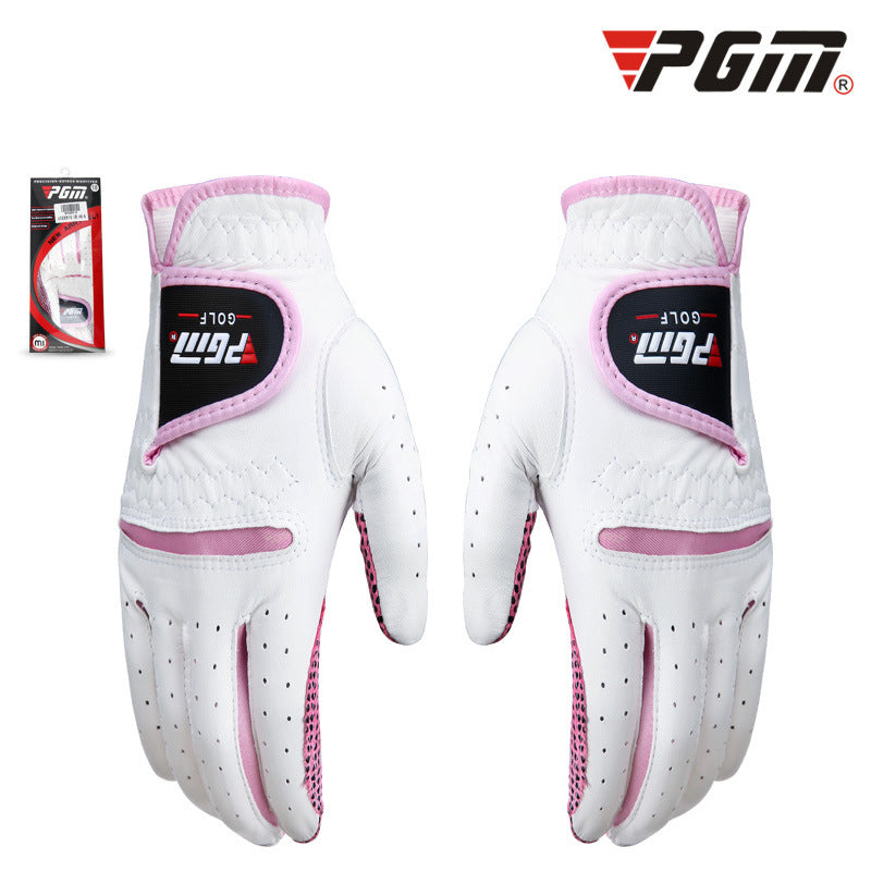 Golf Gloves Women Real Leather Breathable 1 Pair Right Left Hand - Oncros