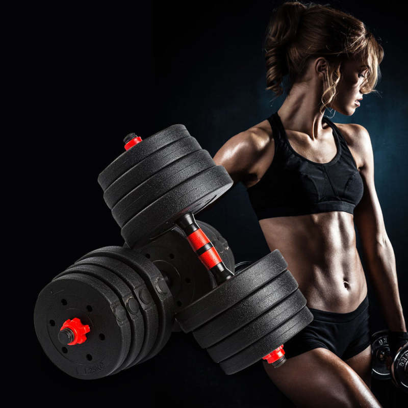 10/20/40kg 2 in 1 Adjustable Dumbbells Barbell Set Weight Training - Oncros