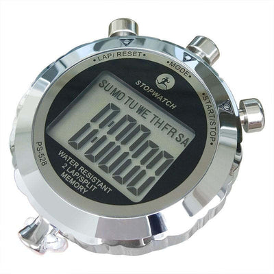 Waterproof Digital LCD Stopwatch - Silver - Oncros