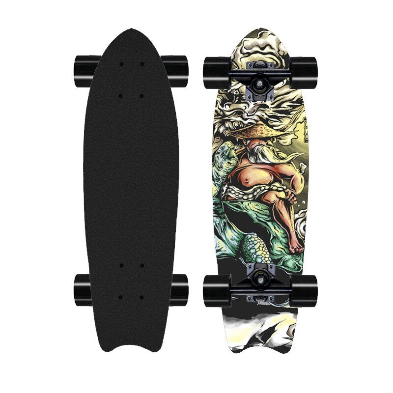 8-layer Maple Big Fish Board Land Surfing Fishtail Street Skateboard - Graffiti 1 - Oncros