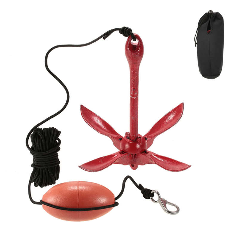 Portable Folding Anchor Rigging System Kit with Float Carrying Bag Rope for Kayak Raft - Oncros