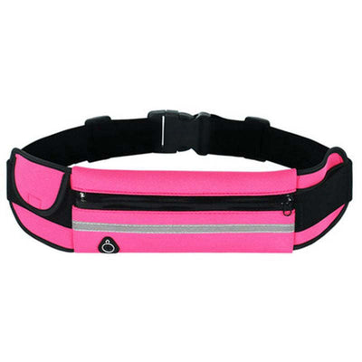 Waterproof Running Waist Bag Outdoor Sports Running Jogging Belt Bag Fitness Bag for Phone - pink / Without bottle holder - Oncros