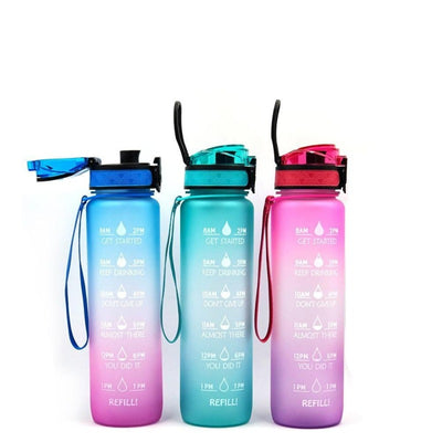 Leak-Proof Gym Fitness Large Capacity Water Bottle With Time Marker - Oncros